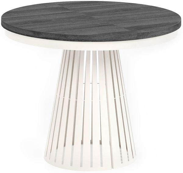MEBLINI Esstisch Rund Ausziehbar aus Metall - 100-176x76 cm - CONEY - Sherman Eiche Anthrazit/Kaschmir - Loft - Esszimmertisch Modern - Küchentisch - Ausziehtisch - Round Dining Table