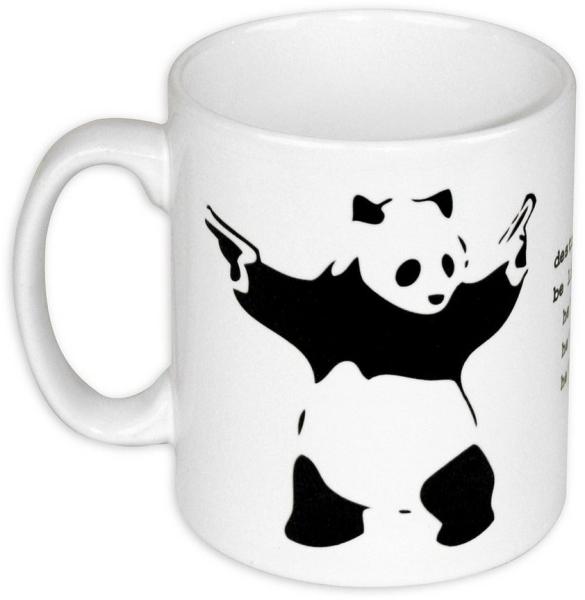 Close Up Tasse Destroy Racism Tasse Banksy Panda Kaffeetasse