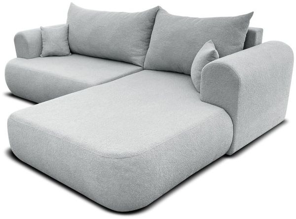 Ecksofa Schlafsofa ANIKE Stoff Now or Never Dunkelblau Ottomane Rechts Bild 4