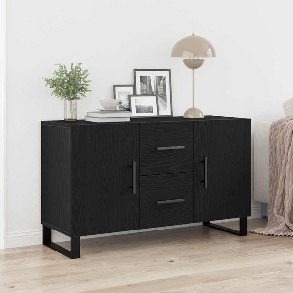 vidaXL Sideboard Schwarz Eichen-Optik 100 x 36 x 60 cm Holzwerkstoff 862960
