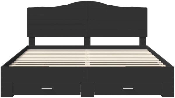 vidaXL Bettrahmen mit Kopfteil Schwarz 200x200 cm Holzwerkstoff 3413563 Bild 7