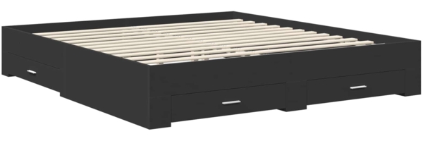 vidaXL Bettrahmen mit Kopfteil Schwarz 200x200 cm Holzwerkstoff 3413563 Bild 5