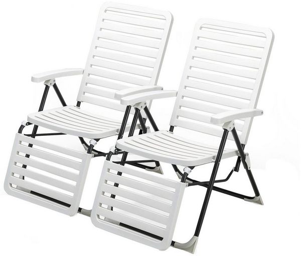 KOMFOTTEU Klappstuhl (2er Set), 7-Fach verstellbar Sonnenliege, Gartenliege mit erhöhter Rückenlehne