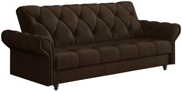 MIRJAN24 Schlafsofa Bona, mit Bettkasten und Schlaffunktion, Holzfüße in der Farbe Schwarz, 240x90x90 cm