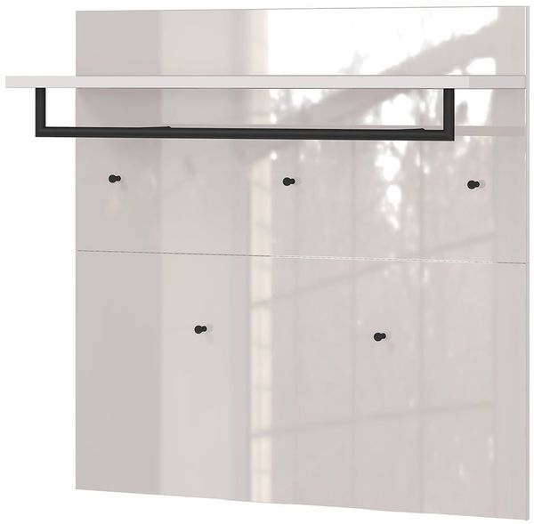 Garderobenpaneel Glarus / GW-Genova, Glas, Holzwerkstoff, Weiß, 97 x 96 x 30 cm