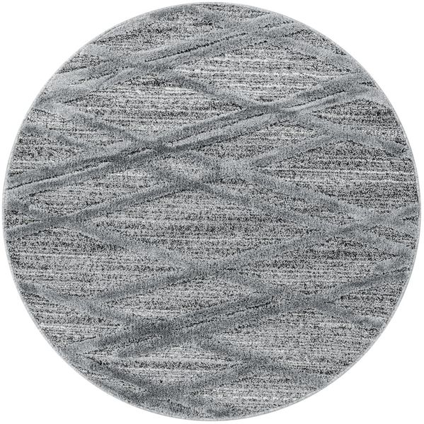 Hochflor Teppich Pepe rund - 200 cm Durchmesser - Grau