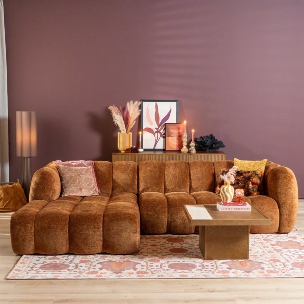 Bronx71 Ecksofa Luca Chenille kupfer links