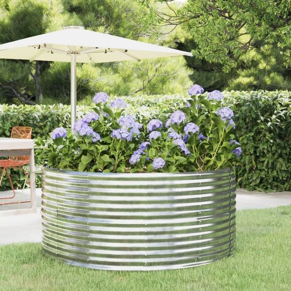 vidaXL Hochbeet Silbern 140x140x68 cm Verzinkter Stahl 319092