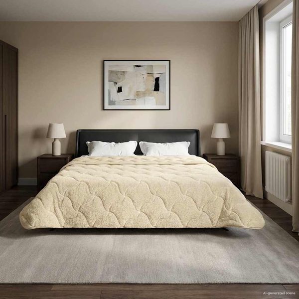 vidaXL Winterbettdecke Creme 200 x 220 cm Mikrofaser und Teddy-Fleece 42026369