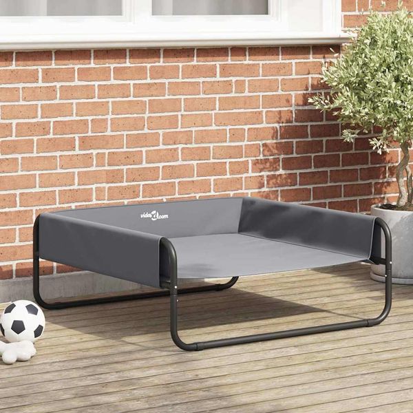 vidaXL Hundebett Hellgrau 85 x 85 x 33 cm Stahl 42008210