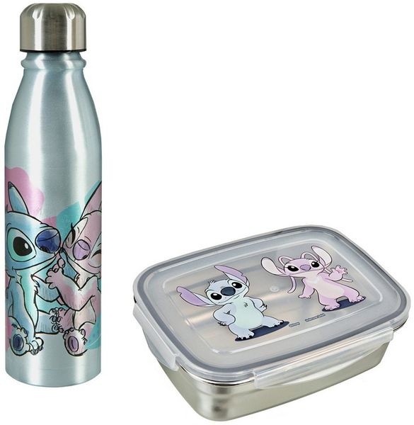 UNDERCOVER Lunchbox mit Trinkflasche, Stitch, Aluminium, Edelstahl, Kunststoff, (Set, 2-tlg)