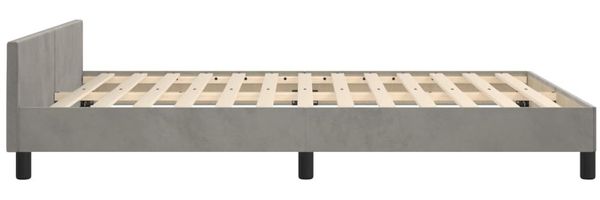 vidaXL Bettgestell mit Kopfteil Samt Hellgrau 140x200 cm, Härtegrad: H2 [3126001] Bild 7