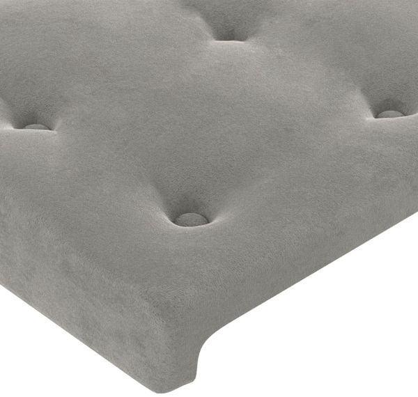 vidaXL Bettgestell mit Kopfteil Samt Hellgrau 140x200 cm, Härtegrad: H2 [3126001] Bild 10