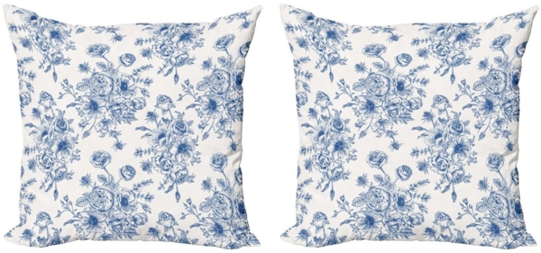 Abakuhaus Kissenbezüge Modern Accent Doppelseitiger Digitaldruck, (2 Stück), Windröschen Blaue Blumen Corsage