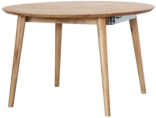 Lomadox Esstisch TARVA-69, rund, 120cm Durchmesser, ausziehbar auf 165cm, Wildeiche massiv geölt