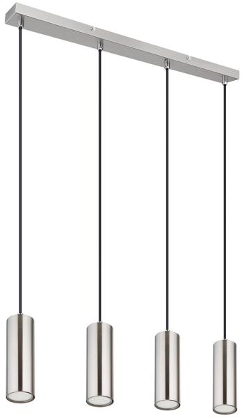 Hängeleuchte, Metall, Nickel matt, 4 Flammig