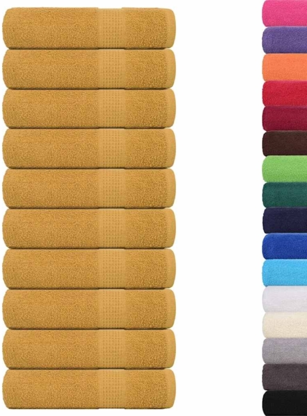 vidaXL Handtücher FROGN 10 Stk. Gold 50x100 cm 360 g/m² 136808