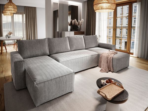 Masseno Ecksofa ASPRA mit Schlaffunktion U-Form, Sofa mit Bettkasten
