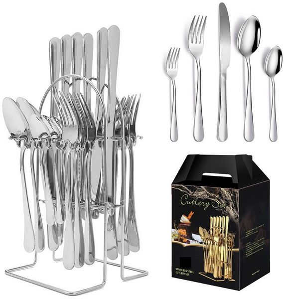 ibettertec Besteck-Set Besteckset,30 Stück Edelstahl Besteck Set 6 Personen,Spiegelpoliert, 6 Personen