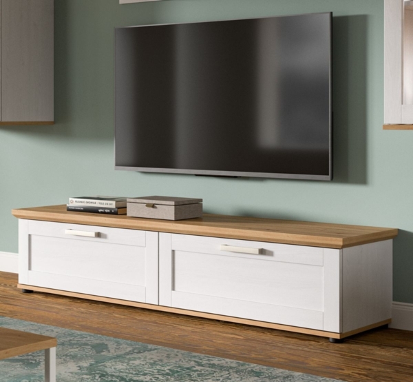 TV-Lowboard Mirano in weiß Lärche Landhaus 164 cm