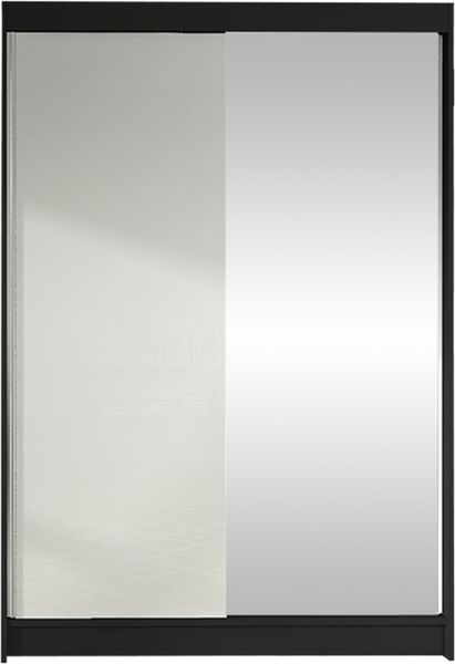 Kleiderschrank Lino I, ohne Beleuchtung, Farbe: Schwarz / Weiß