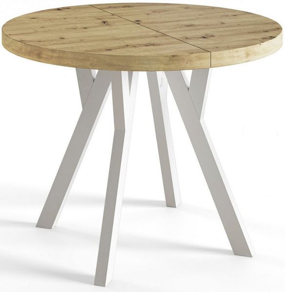 Alpi-Möbel Esstisch Wohnzimmertisch - Ausziehbarer runder Tisch 80-120 cm - Artisan Eiche, Ausziehbar, 1 x Einsatz 50 cm Bild 5