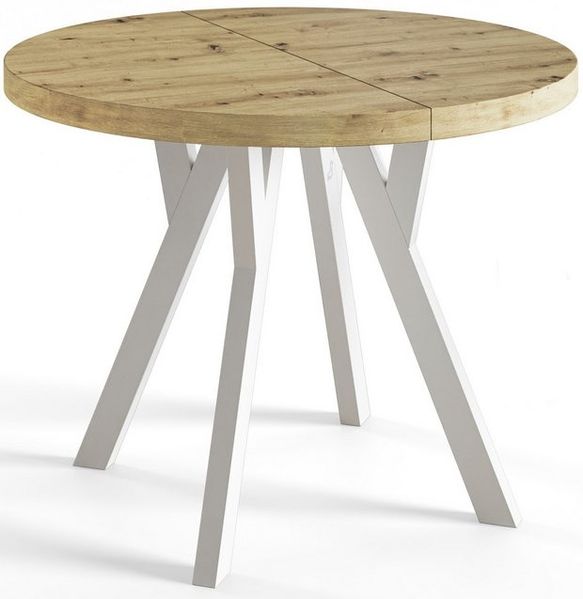 Alpi-Möbel Esstisch Wohnzimmertisch - Ausziehbarer runder Tisch 80-120 cm - Artisan Eiche, Ausziehbar, 1 x Einsatz 50 cm Bild 4