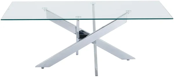 Vente-unique - COSIMA Couchtisch Glas TransparentSilberfarben - B 60 cm x H 45 cm x L 120 cm