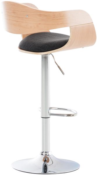 CLP 2er Set Barhocker Kingston Stoff drehbar mit Höhenverstellung,natura/dunkelgrau Bild 4