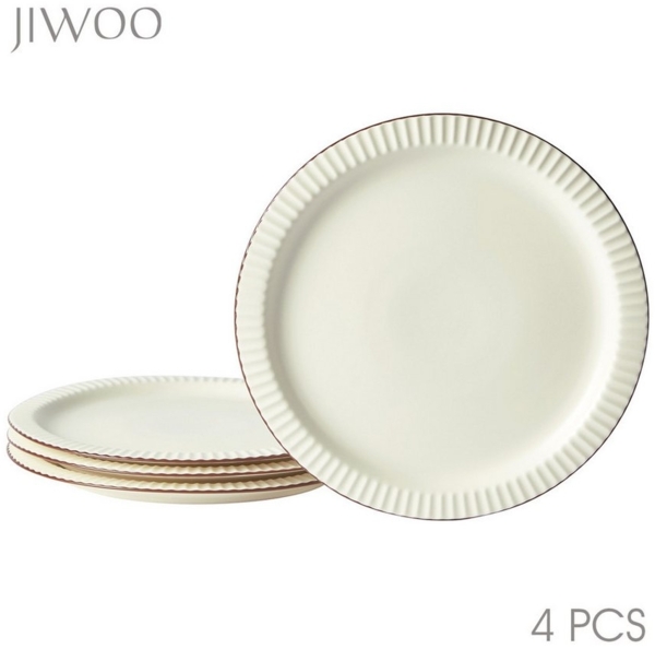 JIWOO Teller 4er,Ø27cm,Frühstücksteller,Salatteller,Steakteller,Dessertteller, (4 St), Keramik,Mikrowellen-und spülmaschinenfest,Rutschfest,langlebig,Luxus