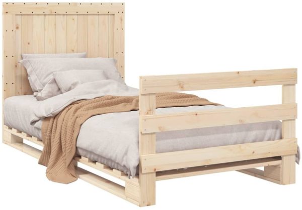 vidaXL Massivholzbett mit Kopfteil 100x200 cm Kiefer 3281539 Bild 4