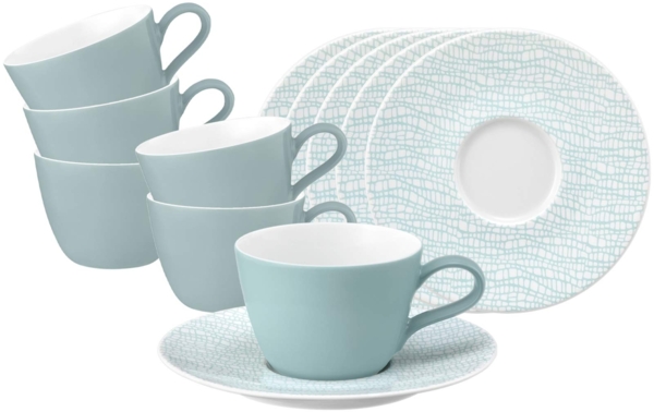 Seltmann Weiden Life Fashion Kaffeetasse mit Untertasse 6er Set - Green Chic