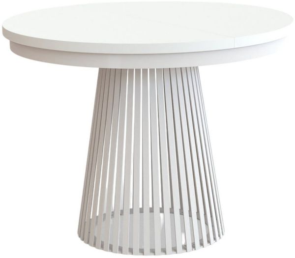 Compleo Esstisch Rund, Säulengestell mit Rillenstruktur DAST, Ausziehbar 100-180 cm