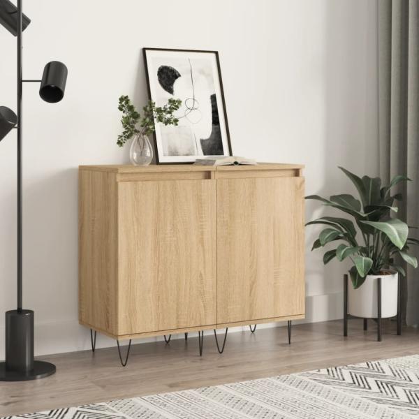 vidaXL Sideboards 2 Stk. Sonoma-Eiche 40x35x70 cm Holzwerkstoff 831059