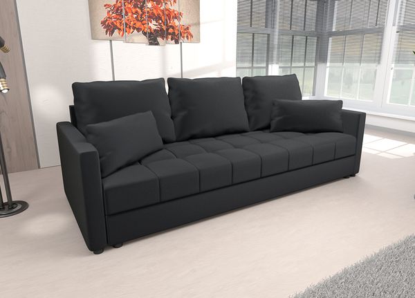 AX LIVING Schlafsofa Modern Dolceo – 226 cm breit, Sofa Schwarz Samtoptik