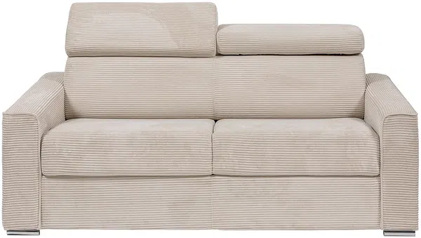 Vente-unique - VIZIR Sofa SamtStoff Beige - B 223 cm94 cm x H 110 cm95 cm x L 216 cm