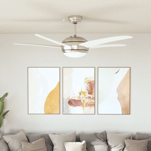 vidaXL Dekorativer Deckenventilator mit Leuchtmittel 128 cm Weiß 50538