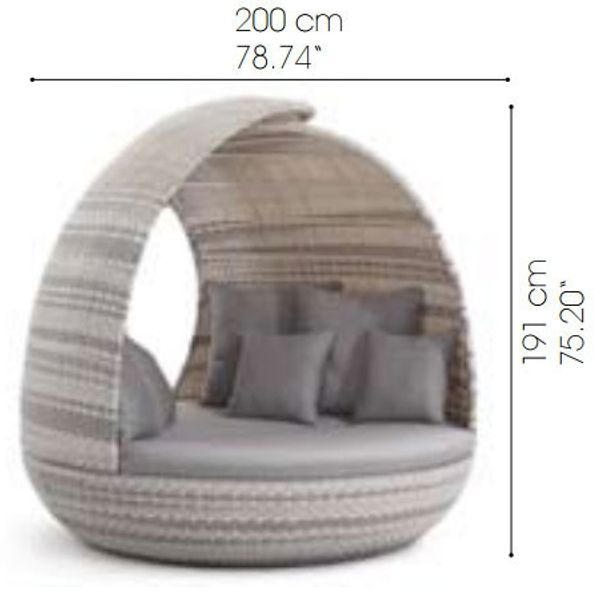 Liegeinsel Piccadilly Lounge White Wash Duo Weaving mit 360°-Drehtechnik