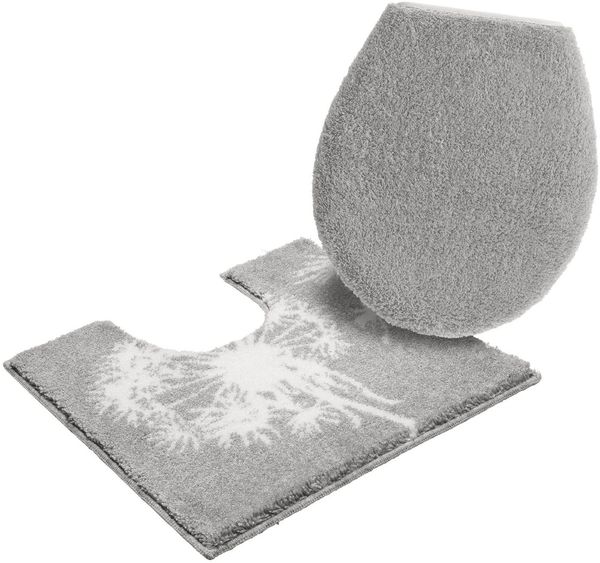 Grund Badematte Pusteblume, Badvorleger, Badezimmer Teppich, sehr weich, Höhe 20 mm, rutschhemmend beschichtet, schnell trocknend, fußbodenheizungsgeeignet, Polyacryl, 2-tlg. Stand-WC Set, weiche Haptik, auch als 2-teiliges Set erhältlich, Made in Europe