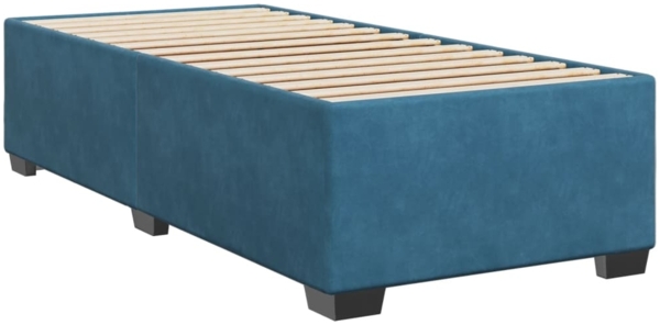 vidaXL Boxspringbett mit Matratze Blau 90x190 cm Samt 3293084 Bild 7