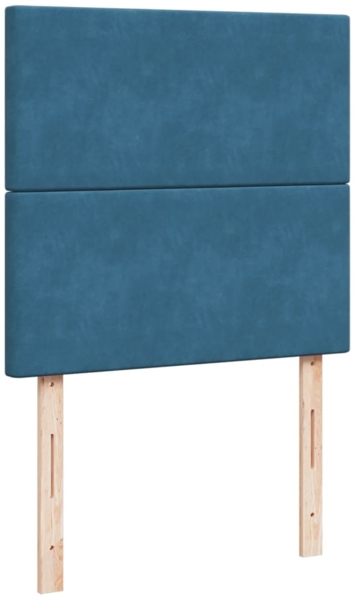 vidaXL Boxspringbett mit Matratze Blau 90x190 cm Samt 3293084 Bild 6