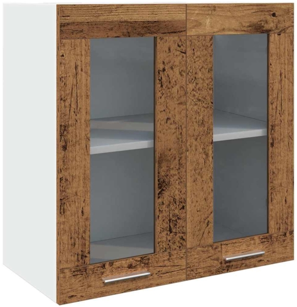 vidaXL Küchen-Wandschrank Lyon mit Glastüren Altholz-Optik 60x31x60 cm 856167