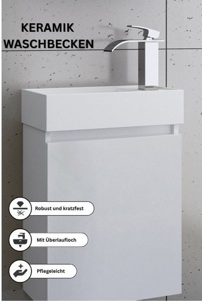 Faizee Home Badmöbel-Set Bademöbel 40 cm Badeschrank Waschtisch Unterschrank Spiegel