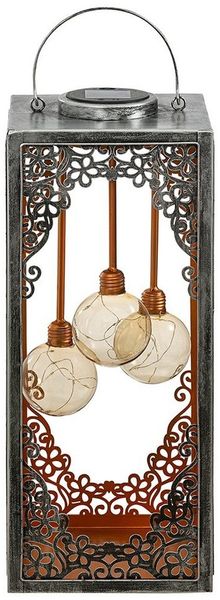 Dehner LED Solarleuchte Solar-Laterne Marsa, Lichtfarbe warmweiß, Metall, Warmweiß, romantische LED-Laterne mit orientalischen Ornamenten