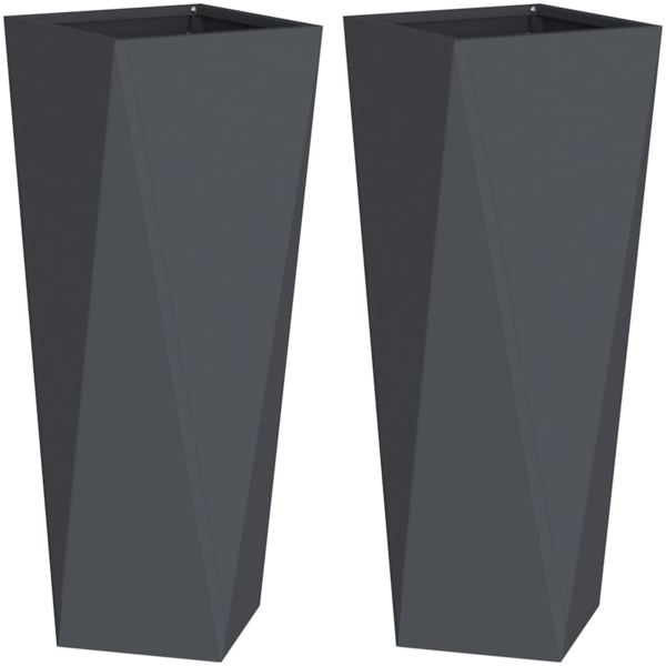 vidaXL Pflanzkübel 2 pcs Anthrazit 30 x 30 x 75 cm Stahl 883771