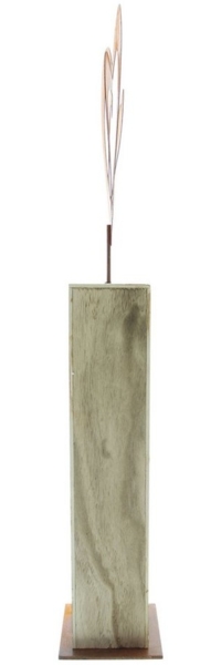 Holzsäule "Rostherz" Standdeko Tischdeko Skulptur Holz Objekt Wohnzimmerdeko Bild 2