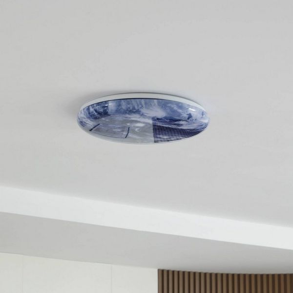 Lindby Deckenleuchten Orbi, LED, Kunststoff Blau universalweiß IP20, LED 32,2 W gesamt, universalweiß