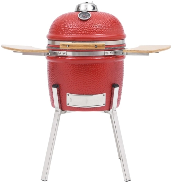 vidaXL Kamado-Holzkohlegrill, Keramik, 81,0 cm, Rot
