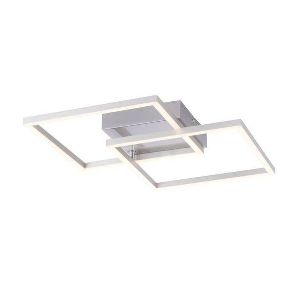 SellTec LED Deckenleuchte LED Deckenlampe Rahmenleuchte, Lichtquelle schwenkbar, 2xLED-Board/7W/3000K, warmweiß, warmweiß, schwenkbar, matt gebürstet, Wohnzimmerlampe