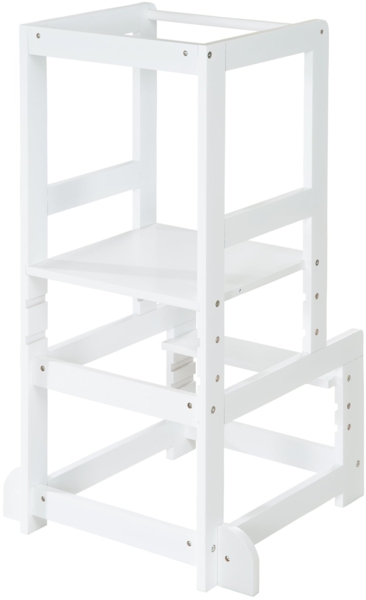 roba Montessori Lernturm aus Holz - Sicherer Tritthocker für Kinder - Bis 80 kg belastbar - Weiß